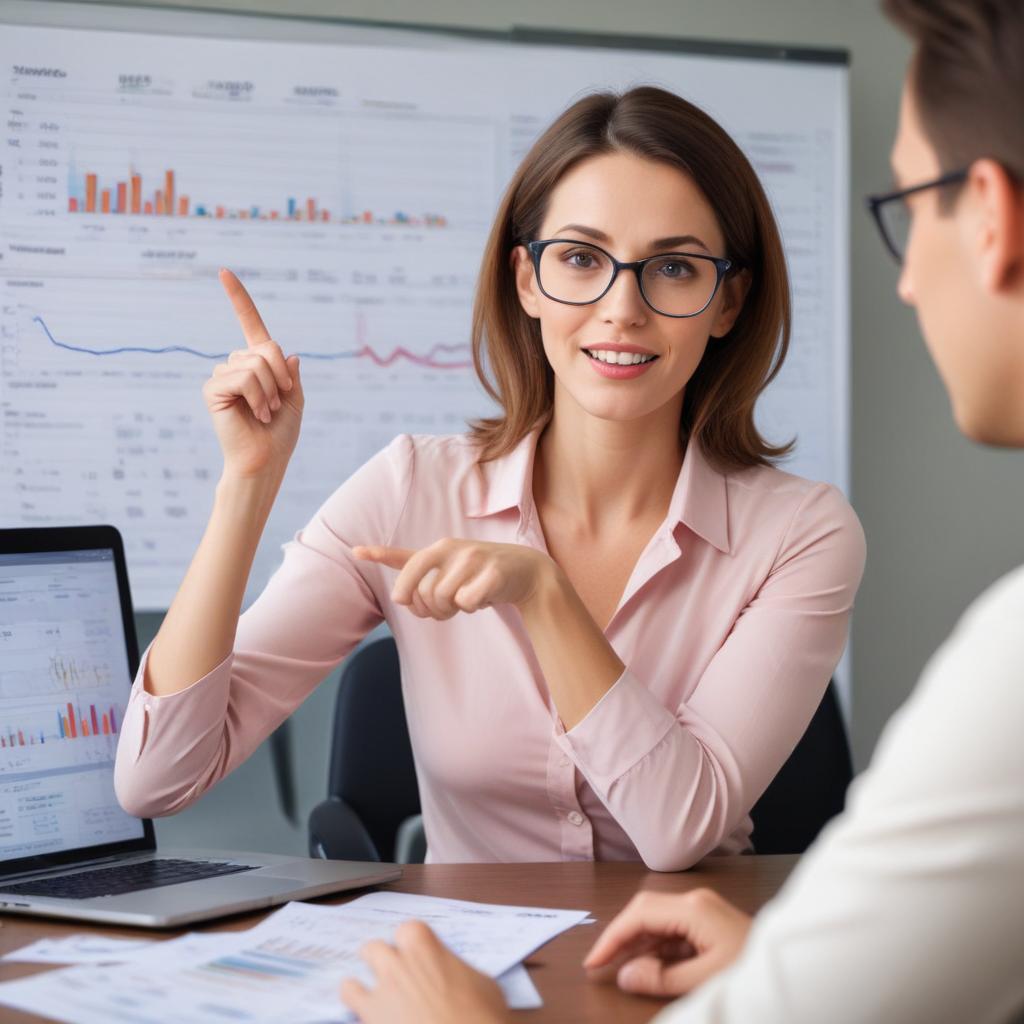 woman explaining finance terms and basics of finance